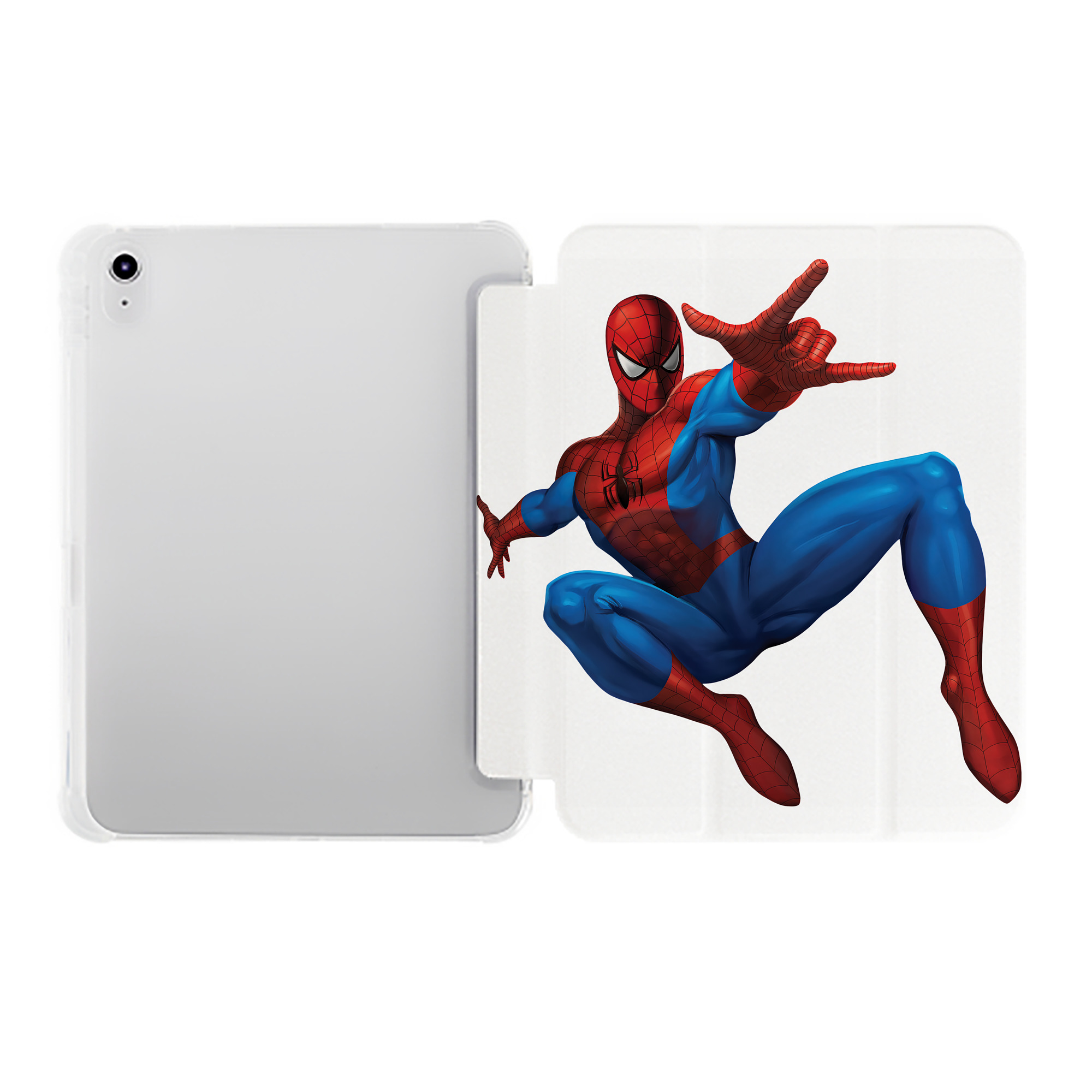 （画像用） Spider Man スパイダーマン IPad ケース ペン収納付き 三つ折りスタンド PUレザー×シリコン 対応機種9.5/10.5/10.9インチ